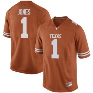 Mens University of Texas #1 Andrew Jones Orange Game Stitch Jerseys 138621-670
