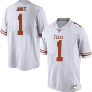 Mens Texas Longhorns #1 Andrew Jones White Replica Stitched Jerseys 931740-307
