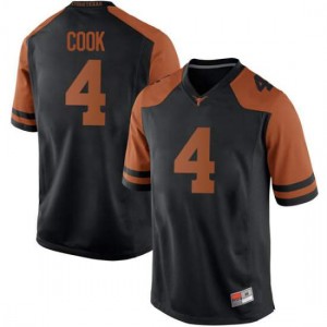 Men Texas Longhorns #4 Anthony Cook Black Replica Embroidery Jerseys 496471-931