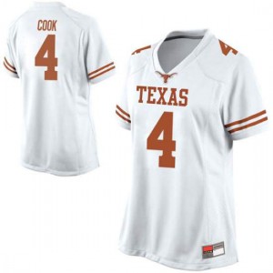 Women's UT #4 Anthony Cook White Game Embroidery Jerseys 311735-949