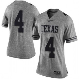 Womens Texas Longhorns #4 Anthony Cook Gray Limited Stitch Jersey 948589-787