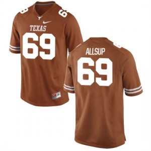 Mens UT #69 Austin Allsup Tex Orange Authentic Stitched Jerseys 290539-476