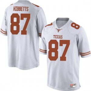 Mens Texas Longhorns #87 Austin Hibbetts White Game Embroidery Jerseys 160665-222