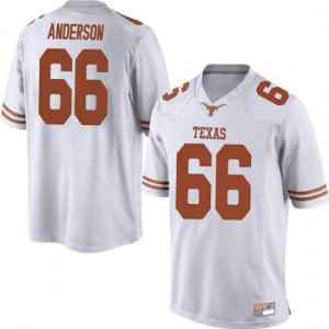 Men's Texas Longhorns #66 Calvin Anderson White Game Stitched Jerseys 538998-327