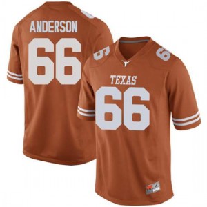 Men's Texas Longhorns #66 Calvin Anderson Orange Replica College Jersey 848564-621