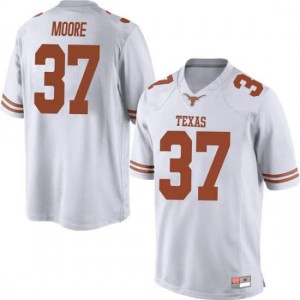 Mens Longhorns #37 Chase Moore White Replica Player Jersey 459399-751