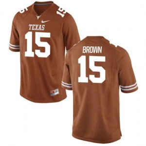 Youth University of Texas #15 Chris Brown Tex Orange Replica Stitch Jersey 409906-784