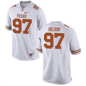 Mens University of Texas #97 Chris Nelson White Authentic Football Jerseys 763993-653