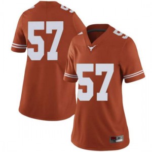 Women's University of Texas #57 Cort Jaquess Orange Limited College Jersey 460216-491