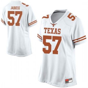Womens University of Texas #57 Cort Jaquess White Replica Football Jerseys 904444-304