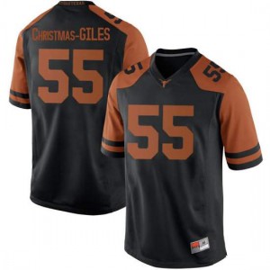 Men University of Texas #55 D'Andre Christmas-Giles Black Game Official Jerseys 202162-142