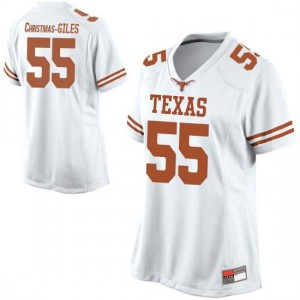 Women's University of Texas #55 D'Andre Christmas-Giles White Game Stitch Jerseys 855009-920