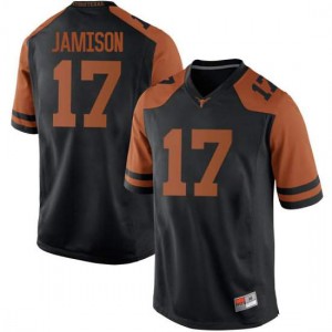 Men's Longhorns #17 D'Shawn Jamison Black Game Stitched Jersey 329280-845