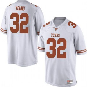 Mens University of Texas #32 Daniel Young White Replica Embroidery Jersey 182500-973