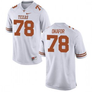 Youth Longhorns #78 Denzel Okafor White Authentic Stitched Jersey 912662-870