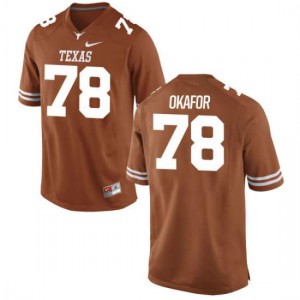 Youth Longhorns #78 Denzel Okafor Tex Orange Limited Stitch Jerseys 574651-958