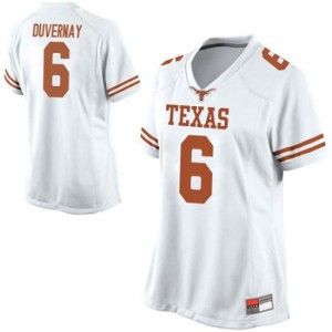 Womens UT #6 Devin Duvernay White Game Embroidery Jerseys 205058-384