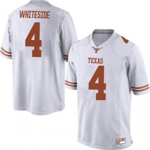 Mens University of Texas #4 Drayton Whiteside White Game Stitch Jerseys 683021-210