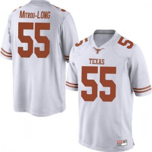 Mens University of Texas #55 Elijah Mitrou-Long White Game Football Jerseys 655679-358