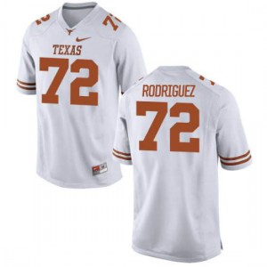 Men's University of Texas #72 Elijah Rodriguez White Authentic Stitched Jerseys 216572-851