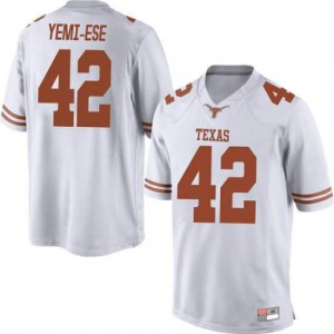 Men's University of Texas #42 Femi Yemi-Ese White Game Player Jersey 605728-641