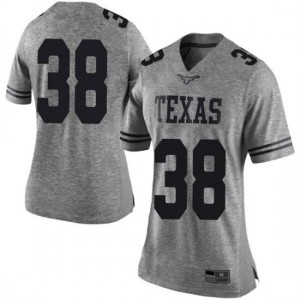 Womens Texas Longhorns #38 Jack Geiger Gray Limited Football Jerseys 424833-276