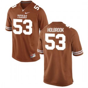 Men Longhorns #53 Jak Holbrook Tex Orange Game Player Jersey 351157-762