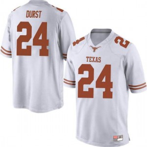 Men's Longhorns #24 Jarmarquis Durst White Replica Embroidery Jersey 281227-636