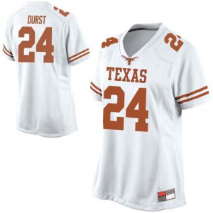 Women's University of Texas #24 Jarmarquis Durst White Game Football Jerseys 378332-888