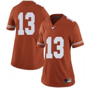 Women's Texas Longhorns #13 Jase Febres Orange Limited Embroidery Jersey 497293-952