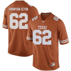 Mens University of Texas #62 Jeremy Thompson-Seyon Orange Game College Jerseys 880129-398