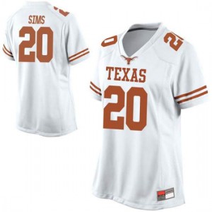 Womens Texas Longhorns #20 Jericho Sims White Game Embroidery Jerseys 192874-256