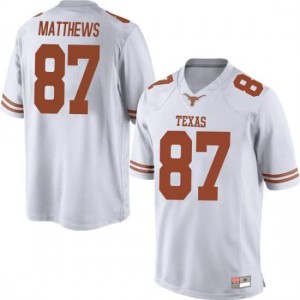 Mens University of Texas #87 Joshua Matthews White Game Player Jerseys 118633-514