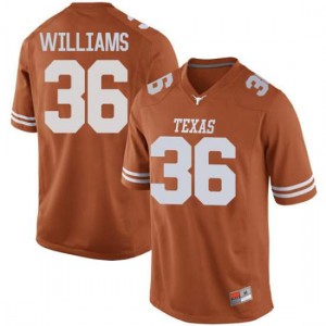Mens Texas Longhorns #36 Kamari Williams Orange Game College Jerseys 950427-562