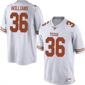 Men's University of Texas #36 Kamari Williams White Replica Football Jersey 953023-444