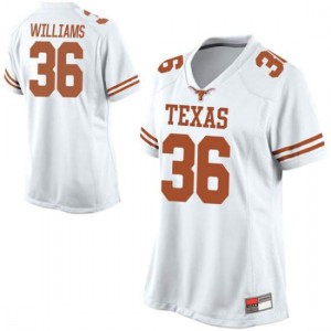 Women University of Texas #36 Kamari Williams White Game University Jerseys 119879-519