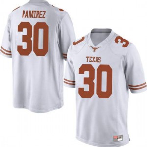 Mens University of Texas #30 Mason Ramirez White Game Stitched Jerseys 502341-243