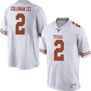Mens University of Texas #2 Matt Coleman III White Replica Stitched Jerseys 603275-457
