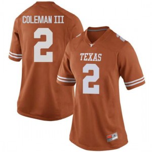 Women's University of Texas #2 Matt Coleman III Orange Replica Official Jersey 895622-986
