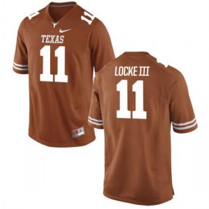 Mens Longhorns #11 P.J. Locke III Tex Orange Game College Jerseys 261455-685