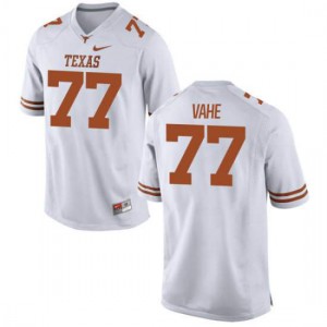 Youth Longhorns #77 Patrick Vahe White Authentic High School Jersey 330018-799