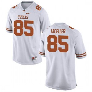 Mens Texas Longhorns #85 Philipp Moeller White Replica Embroidery Jersey 281714-686