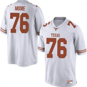 Men's Longhorns #76 Reese Moore White Game College Jerseys 271858-693