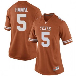Women's University of Texas #5 Royce Hamm Jr. Orange Game Alumni Jersey 924879-614