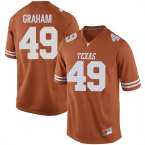 Men Texas Longhorns #49 Ta'Quon Graham Orange Game Stitch Jerseys 647114-489