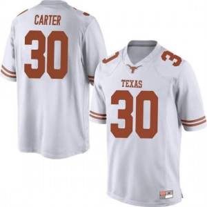 Mens University of Texas #30 Toneil Carter White Game University Jersey 609026-164