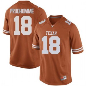 Men's Texas Longhorns #18 Tremayne Prudhomme Orange Game NCAA Jerseys 438531-498