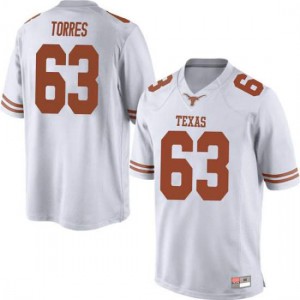 Mens UT #63 Troy Torres White Replica Embroidery Jerseys 718059-922