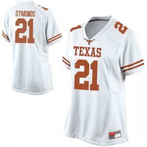 Women's University of Texas #21 Turner Symonds White Replica Stitched Jerseys 308532-133
