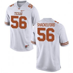 Men's Texas Longhorns #56 Zach Shackelford White Replica Stitched Jerseys 750726-109